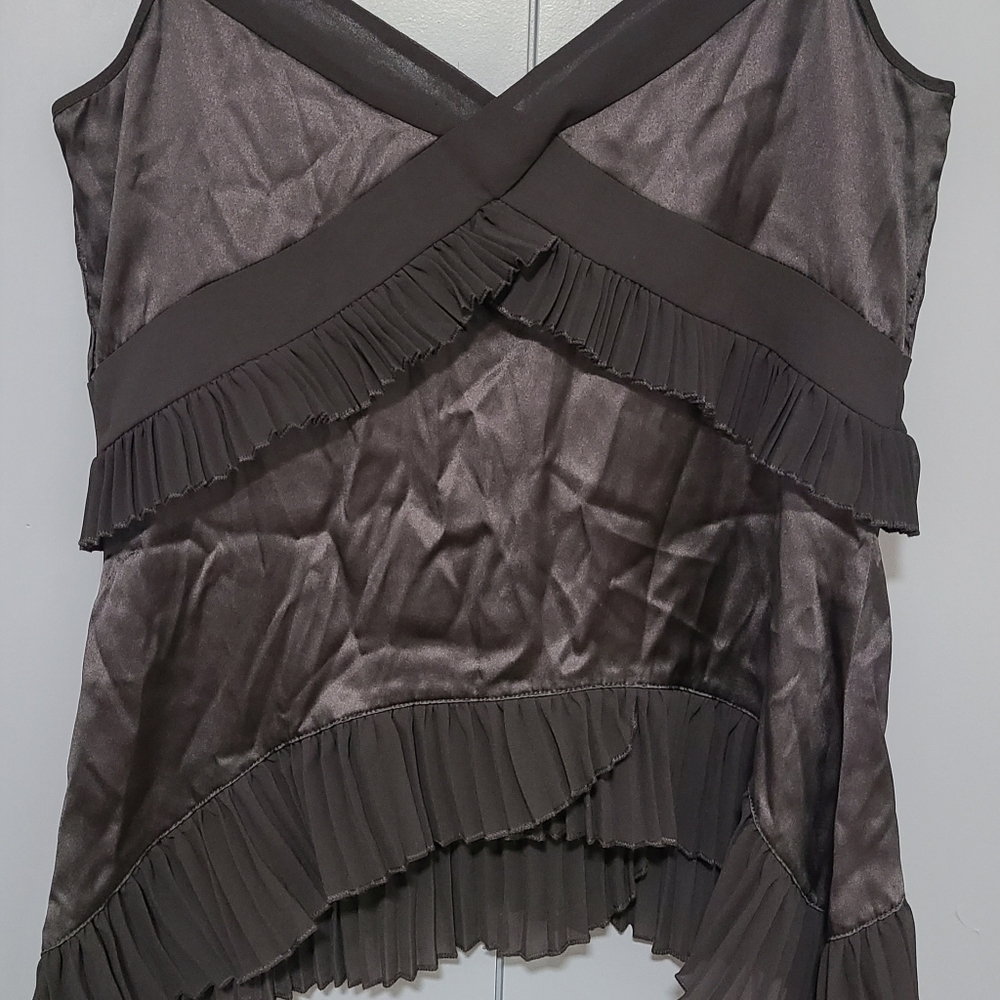 NWT Diane Von Furstenberg Silk Tank Top size 8 black